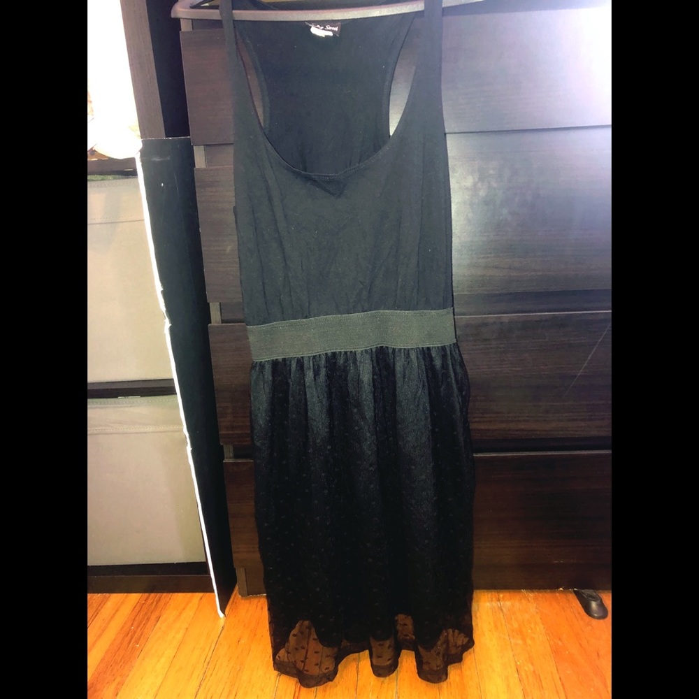 Black dress with mesh bottom
